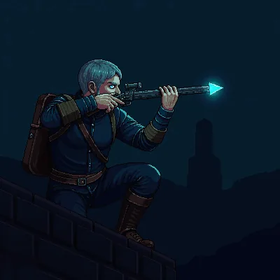 Set Watch: a sentry crouched behind a wall, weapon levelled.